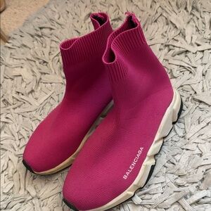 Balenciaga Women's Fuchsia Sock Sneakers